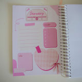 2025 Combo 2 Cute Bow Planner & Desk Calendar & 3 Notebooks