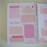 2025 Combo 2 Cute Bow Planner & Desk Calendar & 3 Notebooks