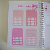 2025 Combo 2 Cute Bow Planner & Desk Calendar & 3 Notebooks