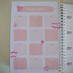 2025 Combo 2 Cute Bow Planner & Desk Calendar & 3 Notebooks