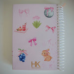 2025 Combo 2 Cute Bow Planner & Desk Calendar & 3 Notebooks