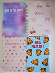 2025 Combo 2 Cute Bow Planner & Desk Calendar & 3 Notebooks