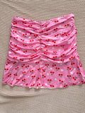 Cherry Pink Ruched Skirt