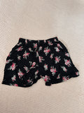 Black Floral Shorts