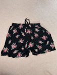 Black Floral Shorts