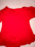 Red Full sleeves Sparkle Top