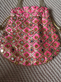Neon Pink Mirror Work Potli Bag