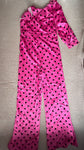 Pink Polka Dot One Shoulder Jumpsuit